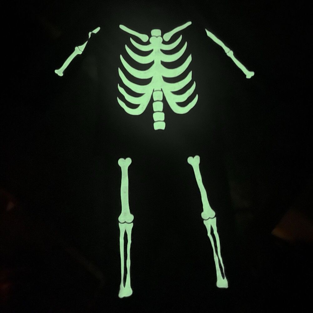 Old Navy Baby Skeleton Pajamas 6-12M Glow in Dark NWT 2 Piece Cotton Halloween - Picture 8 of 12
